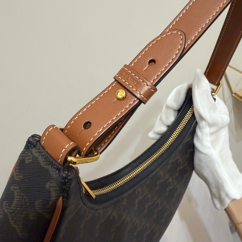 CELINE AVA 標誌印花及牛皮革手袋-11