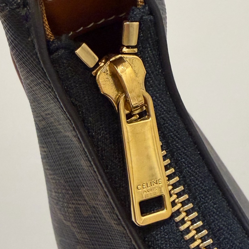 CELINE AVA 標誌印花及牛皮革手袋-12