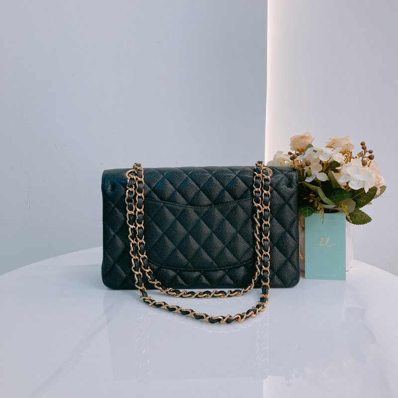 MS0483 Chanel 香奈兒 經典 翻蓋 中號 魚子醬牛皮 荔枝紋 黑金 Classic Flap Medium Caviar Black x GHW-1