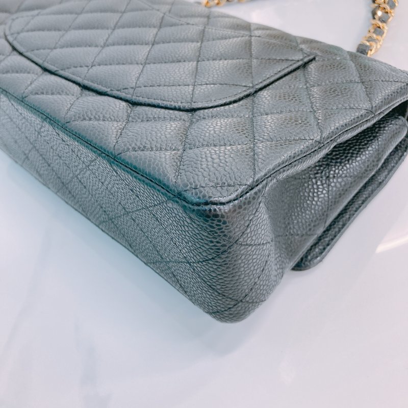 MS0483 Chanel 香奈兒 經典 翻蓋 中號 魚子醬牛皮 荔枝紋 黑金 Classic Flap Medium Caviar Black x GHW-8