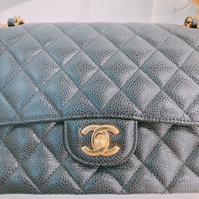 MS0483 Chanel 香奈兒 經典 翻蓋 中號 魚子醬牛皮 荔枝紋 黑金 Classic Flap Medium Caviar Black x GHW-12