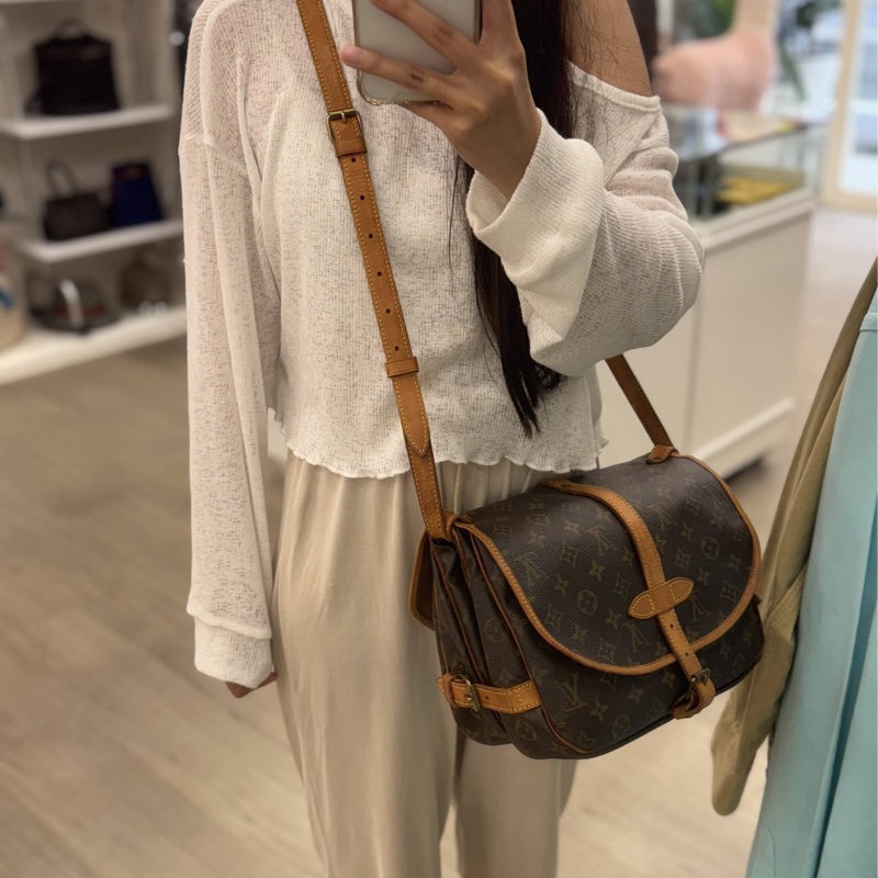 Louis Vuitton 經典老花 雙子星 馬鞍包 中古 vintage 特價出清-2