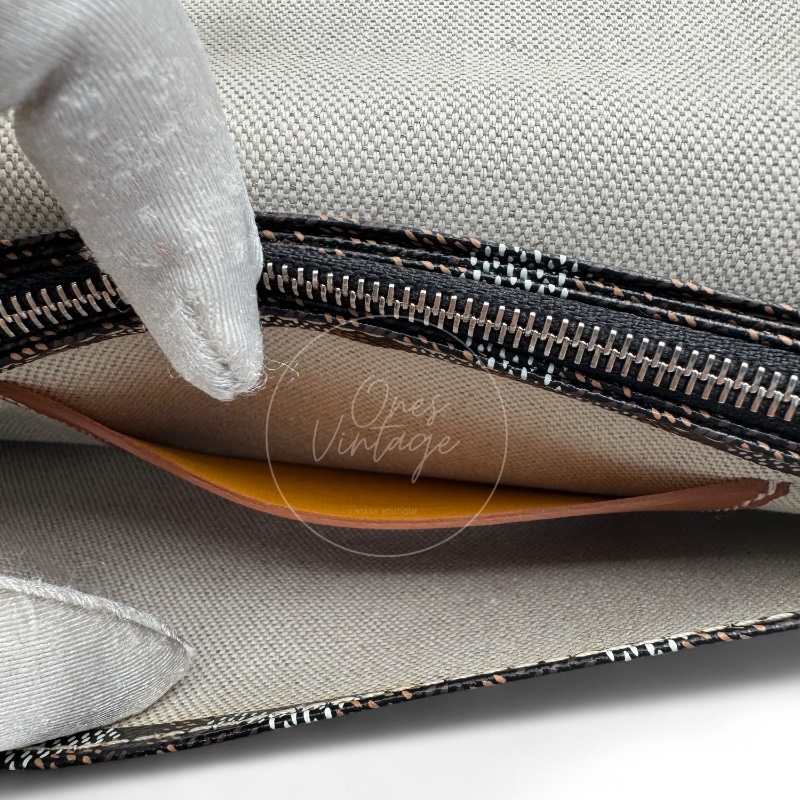[Unused] Goyard Plumet Pocket Wallet With Strap Black & Tan-10