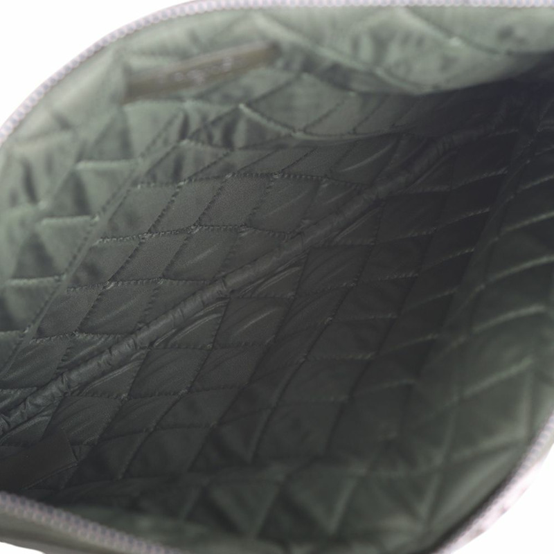 【包稅】CHANEL 男童羊皮手拿包 中 銀色五金 卡其色 36175-2-6