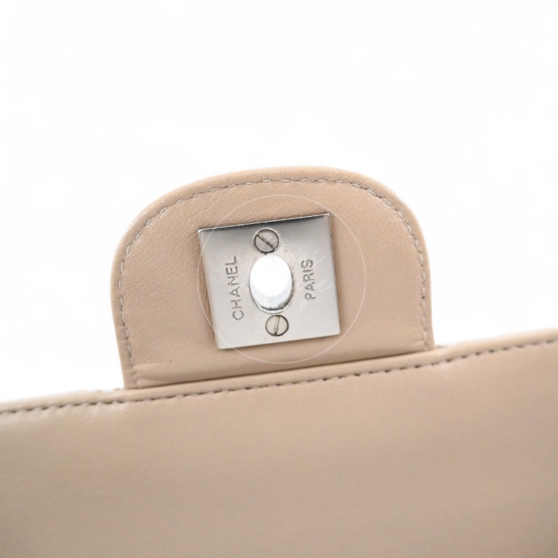 [Pre-owned] Chanel Beige Nylon Travel Line Chocolate Bar Bag-21