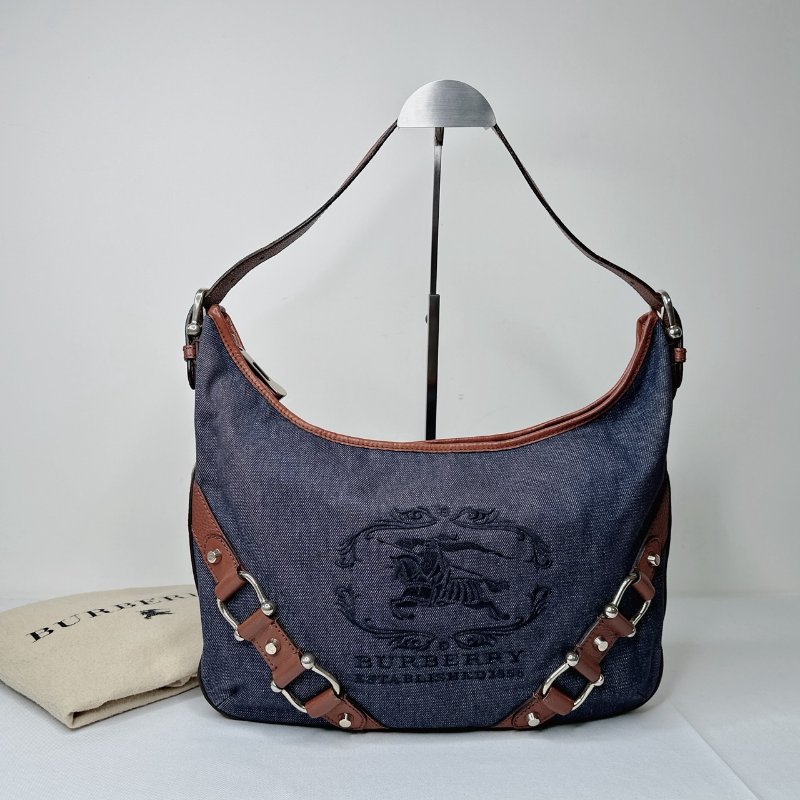 BURBERRY HOBO牛仔流浪包-0