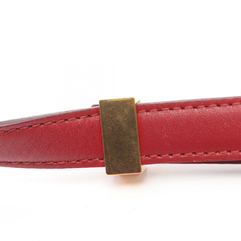 CELINE 經典 Box 中型單肩包 紅色皮革 二手 女士 金色五金-10