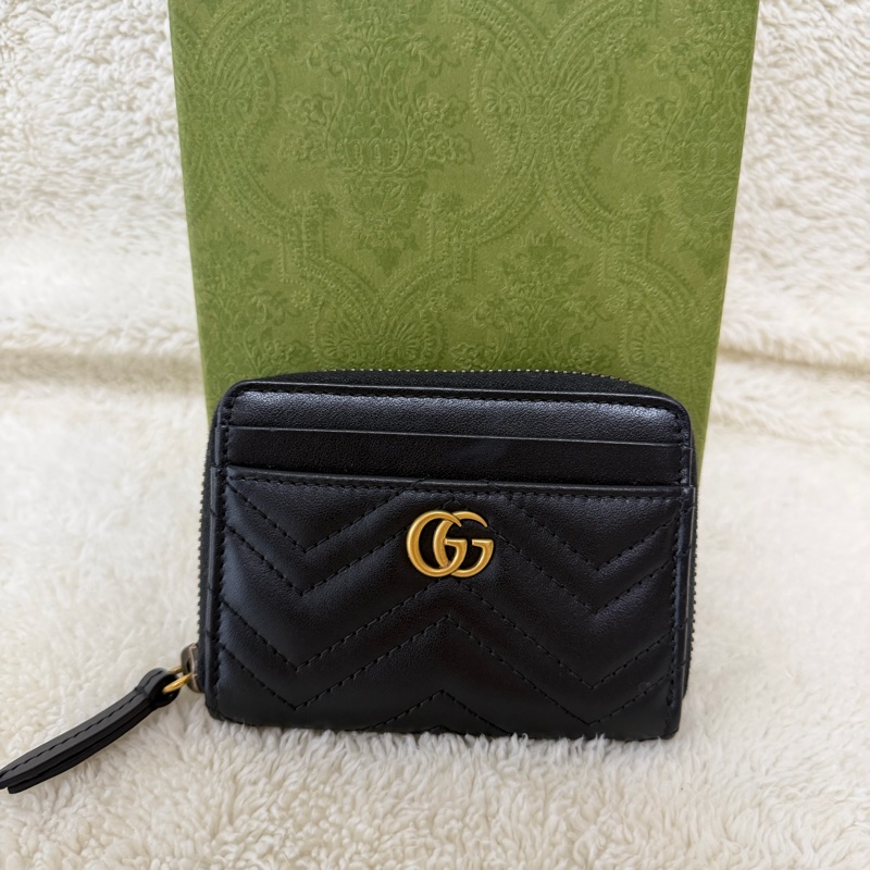 GUCCI 古馳 GG Marmont 拉鍊短夾-0