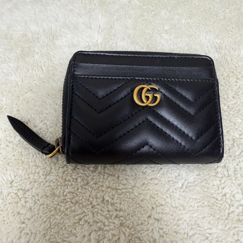 GUCCI 古馳 GG Marmont 拉鍊短夾-2