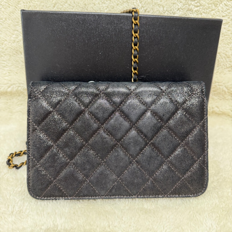 Chanel 牛皮 woc 珠光 復古-5