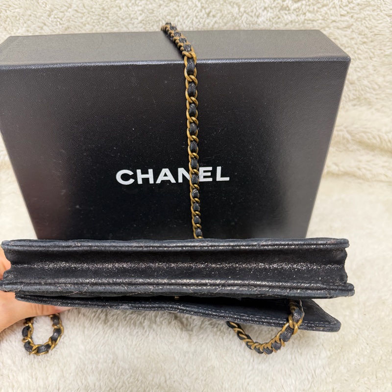 Chanel 牛皮 woc 珠光 復古-6