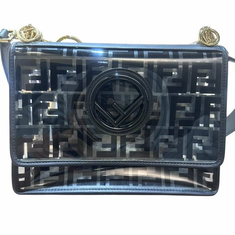 【美收精品】FENDI黑色透明矽膠皮肩背包 4-703