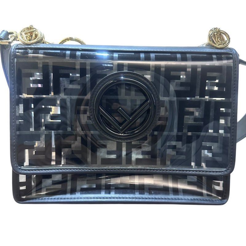 【美收精品】FENDI黑色透明矽膠皮肩背包 4-703-0