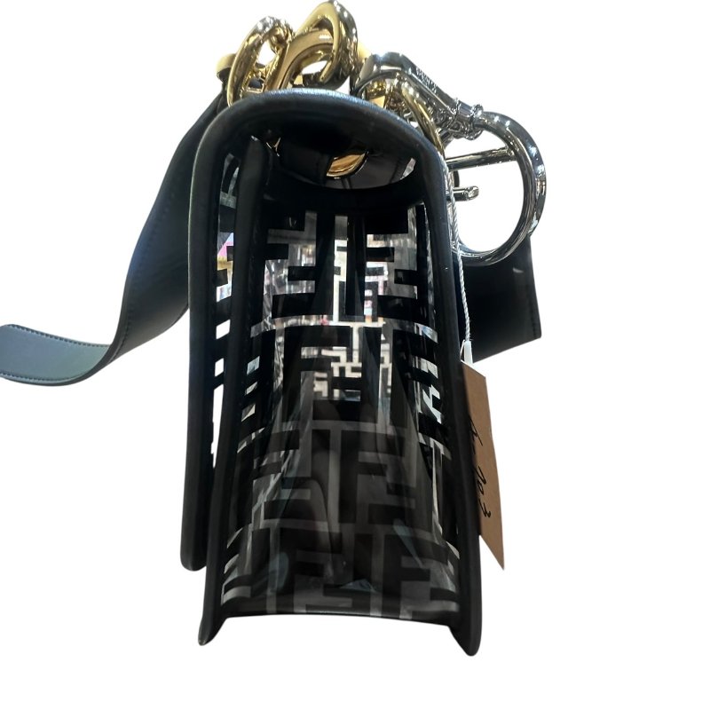 【美收精品】FENDI黑色透明矽膠皮肩背包 4-703-2