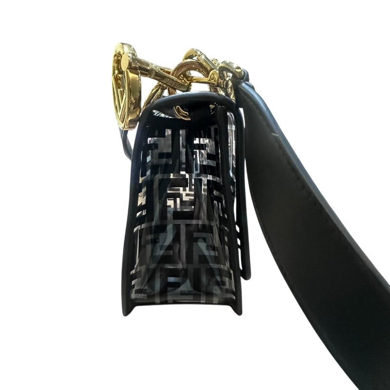 【美收精品】FENDI黑色透明矽膠皮肩背包 4-703-3