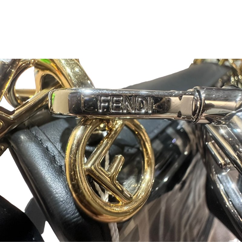 【美收精品】FENDI黑色透明矽膠皮肩背包 4-703-8