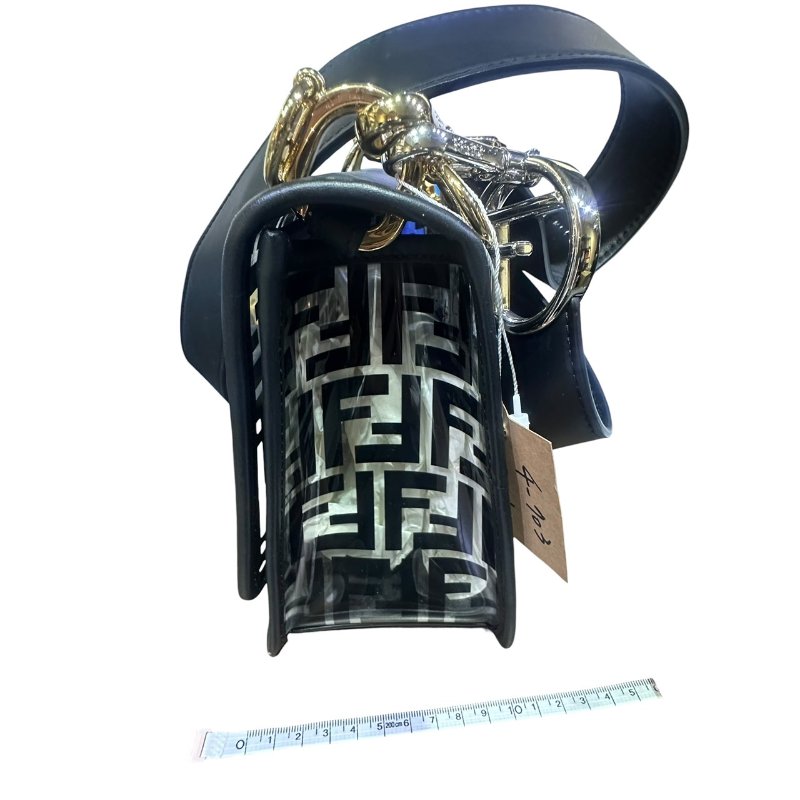 【美收精品】FENDI黑色透明矽膠皮肩背包 4-703-10