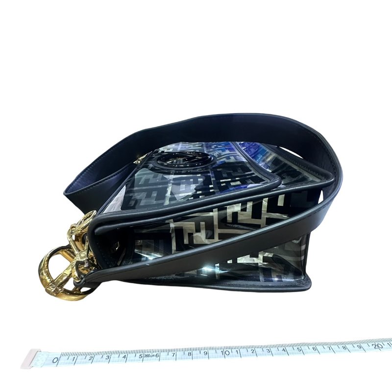 【美收精品】FENDI黑色透明矽膠皮肩背包 4-703-11