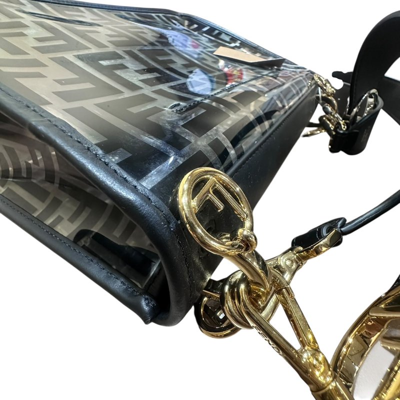 【美收精品】FENDI黑色透明矽膠皮肩背包 4-703-14