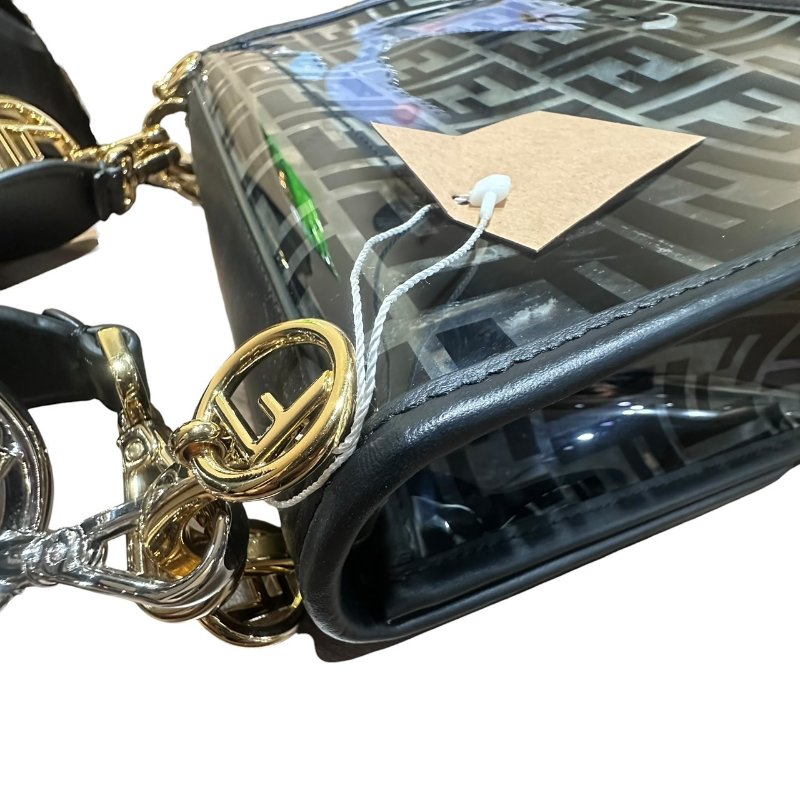 【美收精品】FENDI黑色透明矽膠皮肩背包 4-703-15