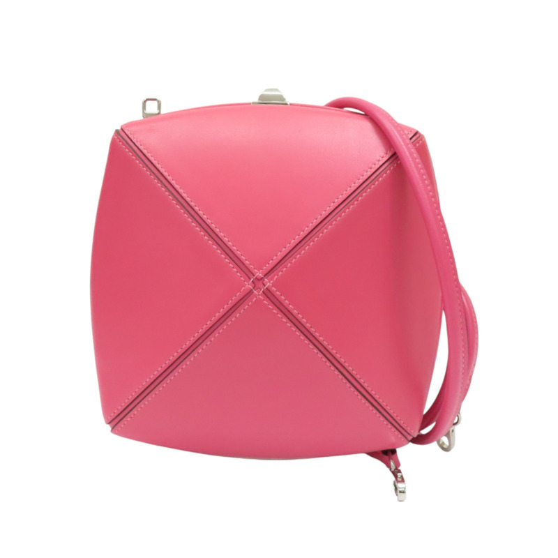 【再降價】粉色 牛皮 Clou Medor 肩背包 銀扣 Z刻【HERMES 愛馬仕】-0