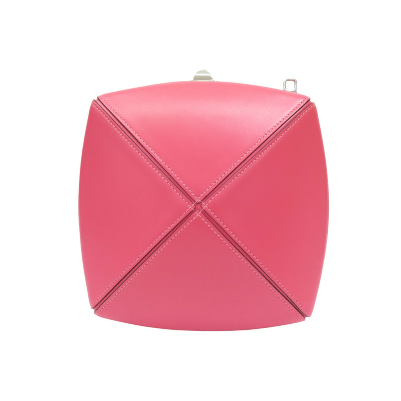 【再降價】粉色 牛皮 Clou Medor 肩背包 銀扣 Z刻【HERMES 愛馬仕】-1