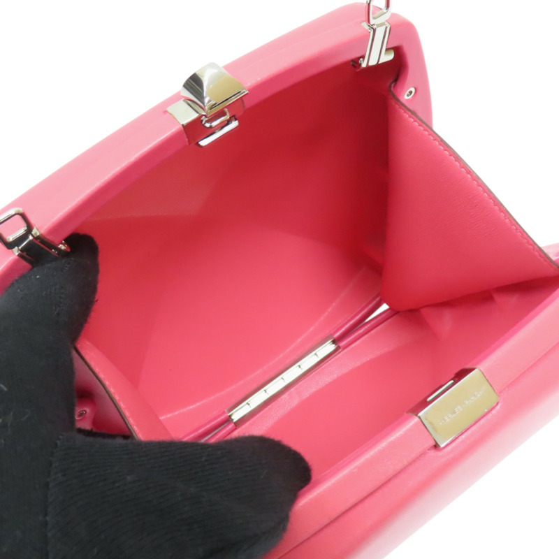 【再降價】粉色 牛皮 Clou Medor 肩背包 銀扣 Z刻【HERMES 愛馬仕】-4