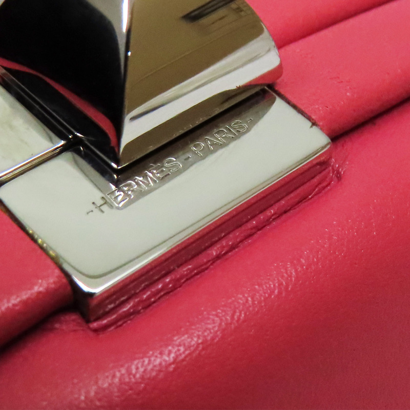 【再降價】粉色 牛皮 Clou Medor 肩背包 銀扣 Z刻【HERMES 愛馬仕】-5