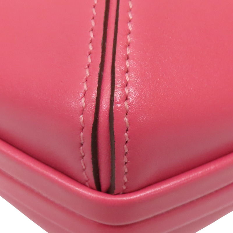 【再降價】粉色 牛皮 Clou Medor 肩背包 銀扣 Z刻【HERMES 愛馬仕】-9