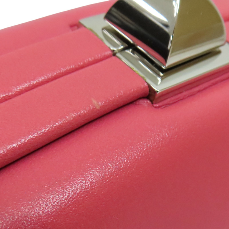 【再降價】粉色 牛皮 Clou Medor 肩背包 銀扣 Z刻【HERMES 愛馬仕】-13