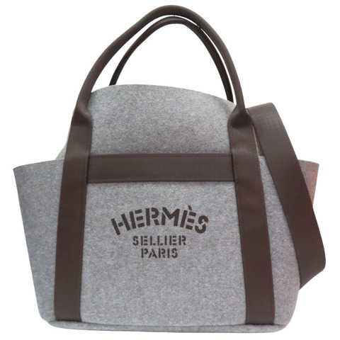 灰色 防水毛氈面料 The Grooming Bag 兩用包 W刻【HERMES 愛馬仕】 H07956EK