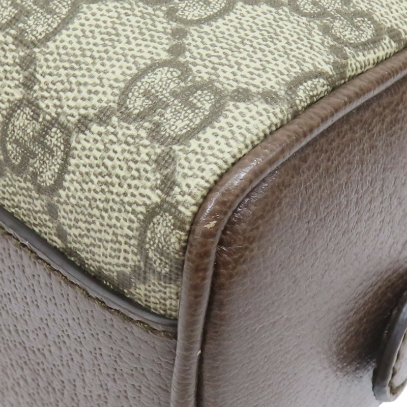 烏木色 Supreme帆布 牛皮 Ophidia GG波士頓包 兩用包【GUCCI 古馳】 724606-13