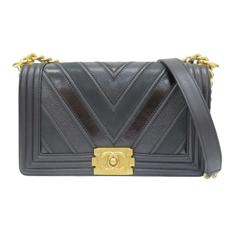 黑色 牛皮 Boy 25 肩背包【CHANEL 香奈兒】 A67086-0