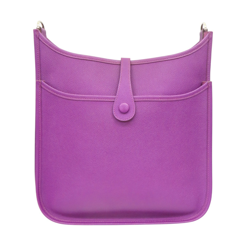 紫色 EPSOM牛皮 Evelyne TPM 肩背包 X刻印/PHW 銀扣【HERMES 愛馬仕】-1