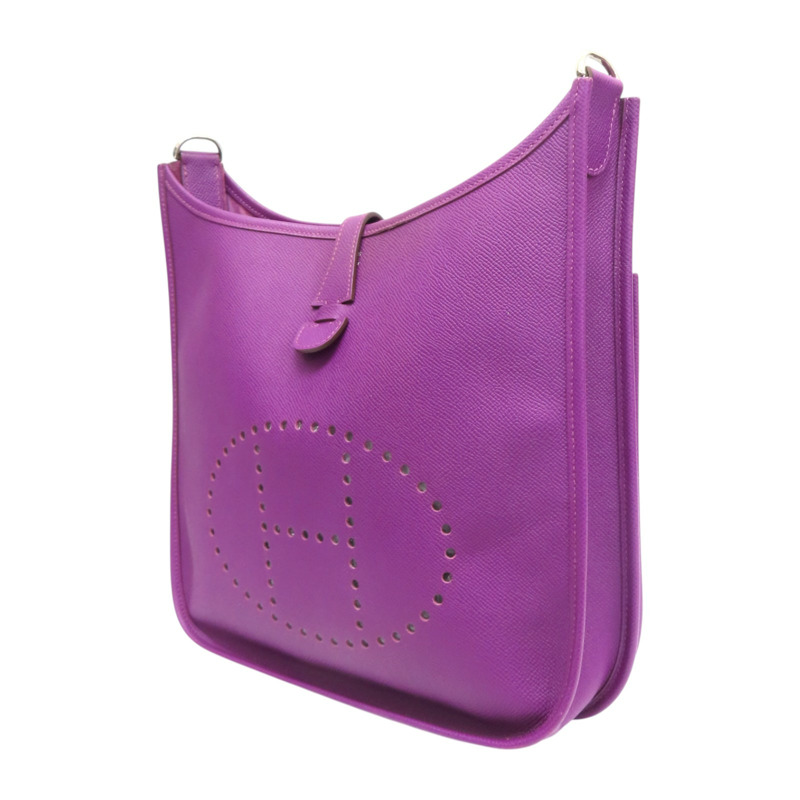 紫色 EPSOM牛皮 Evelyne TPM 肩背包 X刻印/PHW 銀扣【HERMES 愛馬仕】-2