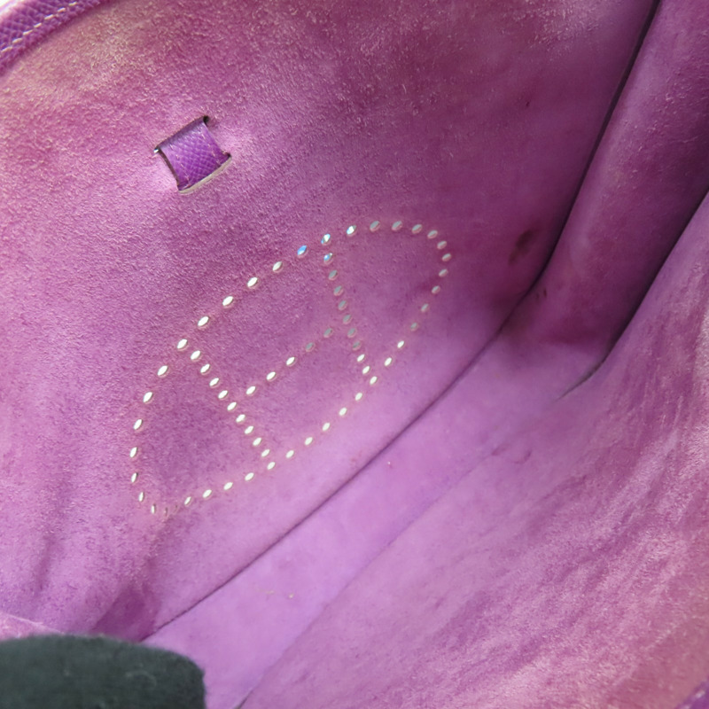 紫色 EPSOM牛皮 Evelyne TPM 肩背包 X刻印/PHW 銀扣【HERMES 愛馬仕】-5