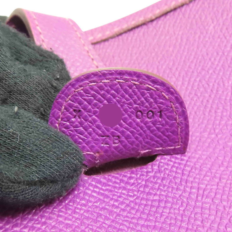 紫色 EPSOM牛皮 Evelyne TPM 肩背包 X刻印/PHW 銀扣【HERMES 愛馬仕】-9