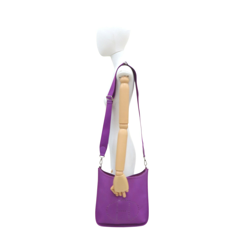 紫色 EPSOM牛皮 Evelyne TPM 肩背包 X刻印/PHW 銀扣【HERMES 愛馬仕】-10