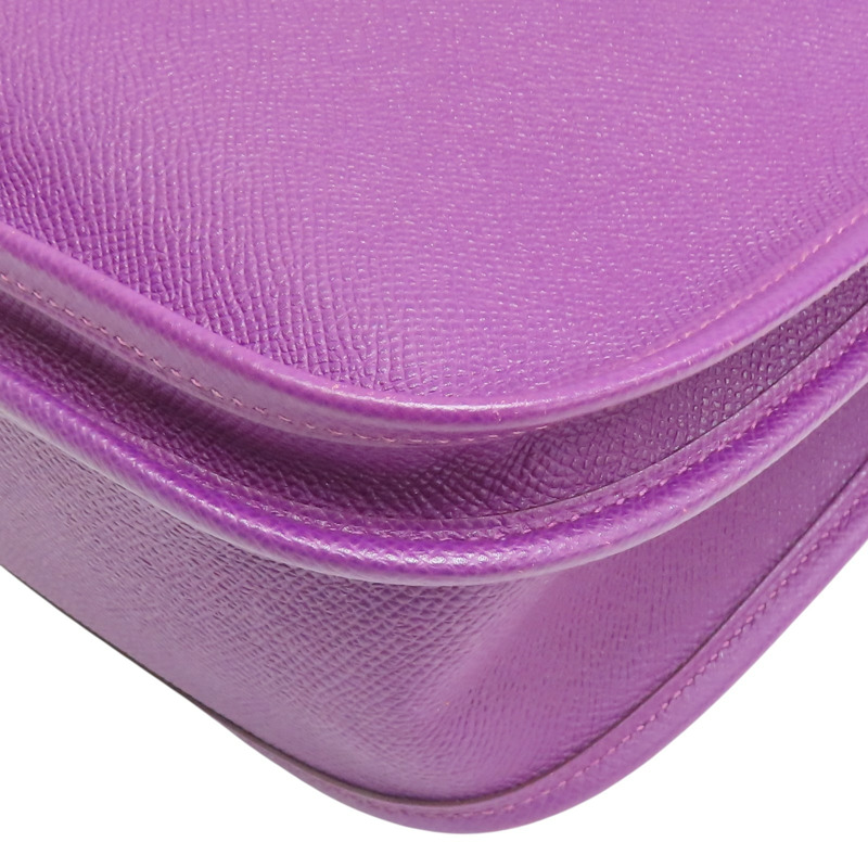 紫色 EPSOM牛皮 Evelyne TPM 肩背包 X刻印/PHW 銀扣【HERMES 愛馬仕】-14