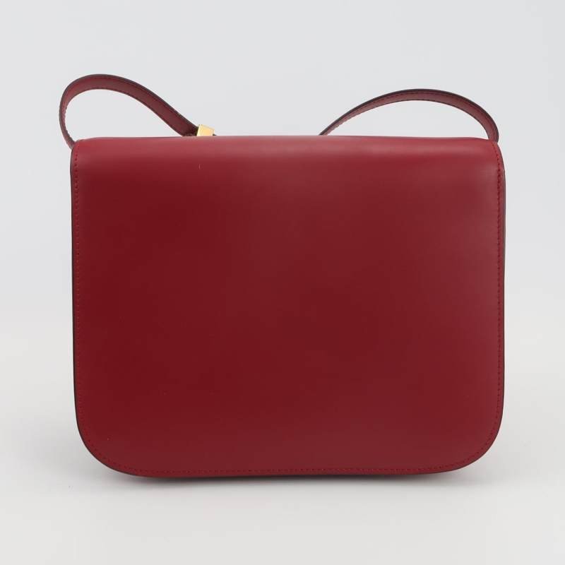 Celine ClassicBox豆腐包中號牛皮純色按壓式鎖扣斜挎包單肩包-4