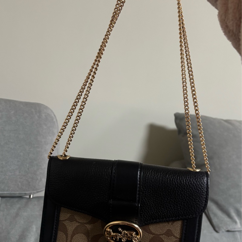 Coach Georgie19 馬車扣 經典老花 鏈條包（可側背肩背兩種背法）-4