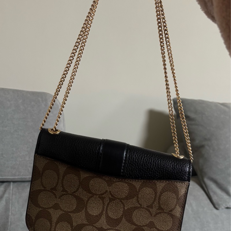Coach Georgie19 馬車扣 經典老花 鏈條包（可側背肩背兩種背法）-9