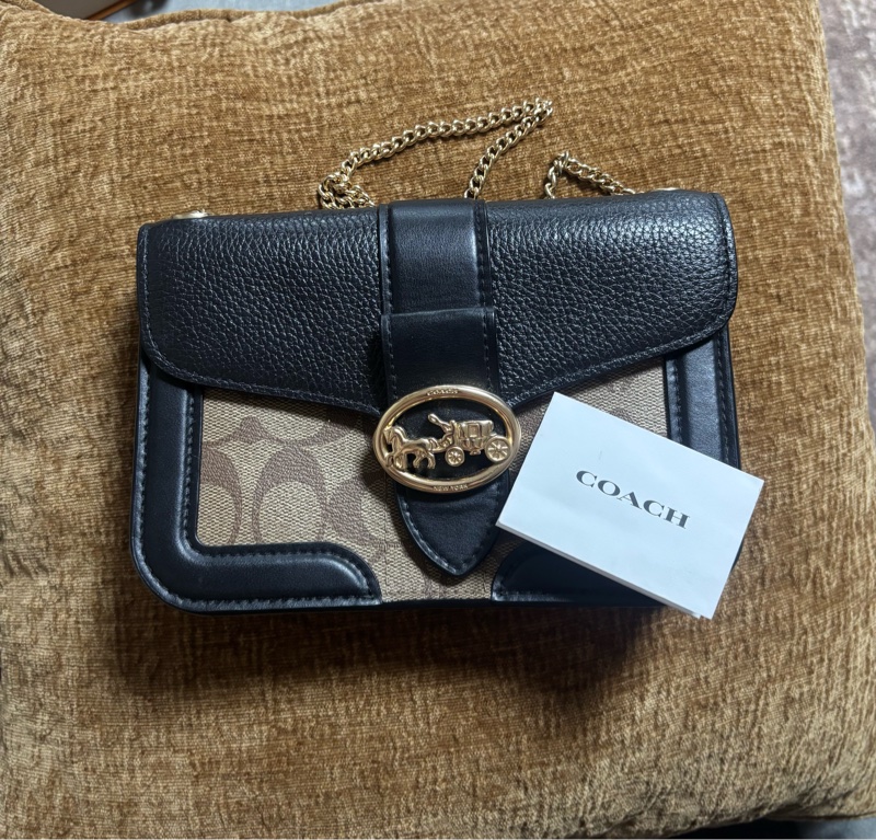 Coach Georgie19 馬車扣 經典老花 鏈條包（可側背肩背兩種背法）-17