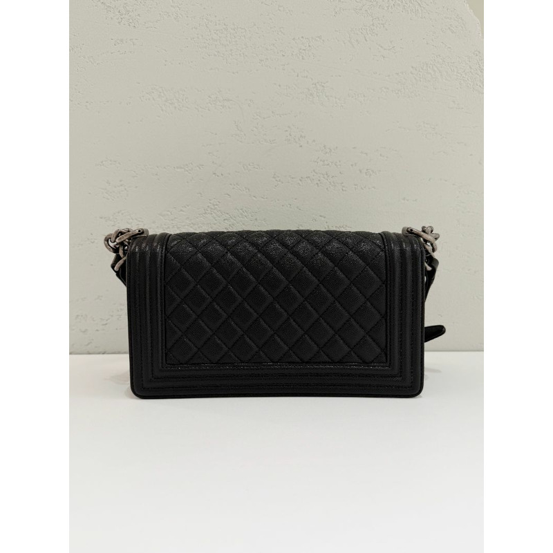 【包稅】CHANEL Boy Bag Caviar 中型銀色鏈條單肩包 27 系列 A67086-4