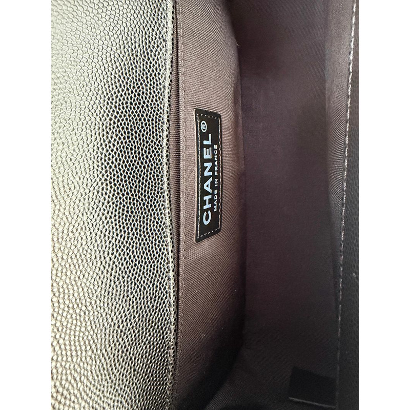 【包稅】CHANEL Boy Bag Caviar 中型銀色鏈條單肩包 27 系列 A67086-6