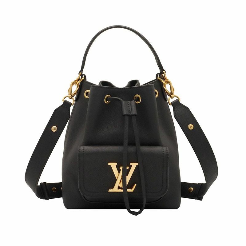 【包稅】LOUIS VUITTON 黑色粒面小牛皮 Lockme 2WAY 水桶包（內建晶片）/ M57687-0