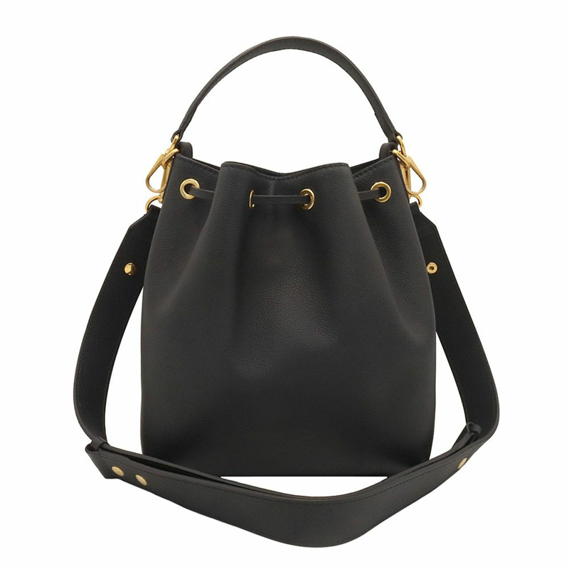 【包稅】LOUIS VUITTON 黑色粒面小牛皮 Lockme 2WAY 水桶包（內建晶片）/ M57687-2