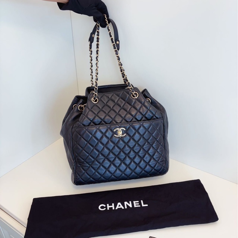 【98新部分膜在🆕】Chanel 黑金水桶包 鏈條包 單肩包-7