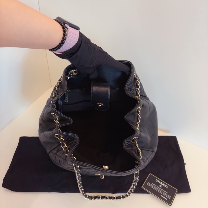 【98新部分膜在🆕】Chanel 黑金水桶包 鏈條包 單肩包-8