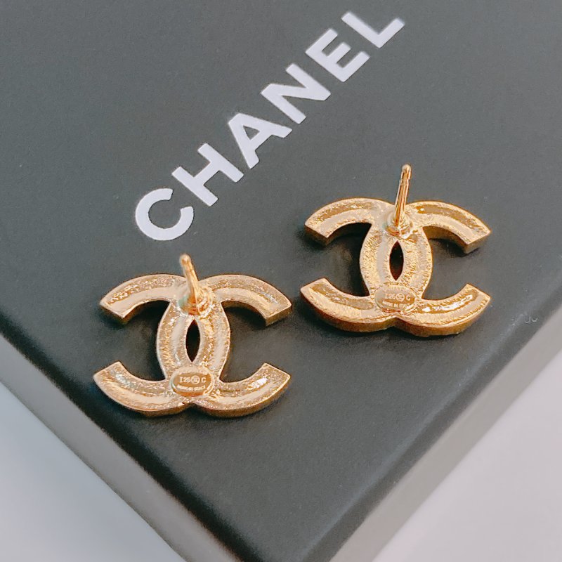 MS0484 Chanel 香奈兒 黃金色 水鑽 CC Logo 1.8cm Gold x Crystal-3